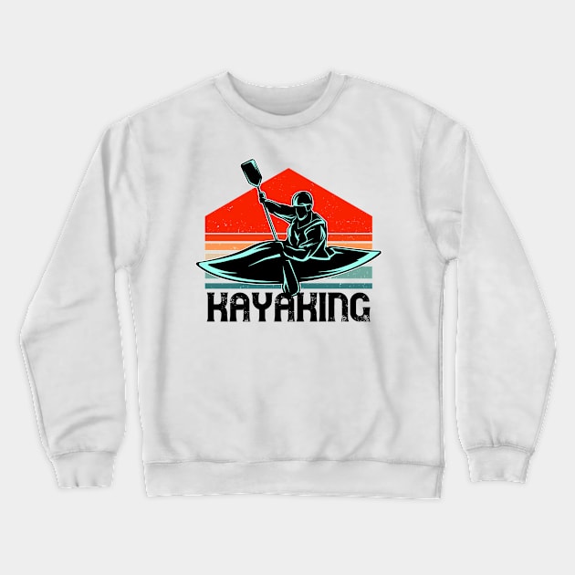 Kayak River Paddling Vintage Kayaking Canoeists Crewneck Sweatshirt by Foxxy Merch